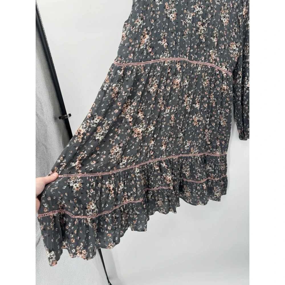 Oddi Boho Babydoll Tiered Cottage Prairie Oversized Dress 3X long sleeve country